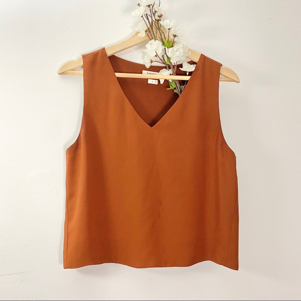 Babaton Sleeveless Crop Top || Burnt Orange